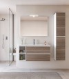 Legnobagno Express Cubik 01 101cm Bianco Larix - Olmo Terra