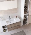 Legnobagno Express Cubik 01 101cm Bianco Larix - Olmo Terra