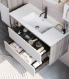 Legnobagno Express Cubik 02 101cm Eucalipto Grigio - Bianco Larix