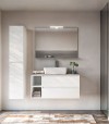 Legnobagno Express Cubik 06 101cm Bianco Larix - Eucalipto Grigio