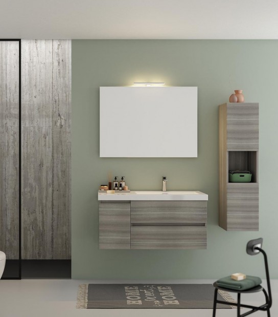 Legnobagno Express Line 01 DX 100cm Eucalipto Grigio