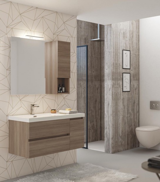 Legnobagno Express Line 01 DX 100cm Eucalipto Grigio