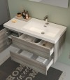 Legnobagno Express Lavabo in Resina Line 100 SX Bianco Lucido