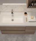 Legnobagno Express Lavabo in Resina Line 100 SX Bianco Lucido