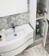 Legnobagno Express Lavabo in Resina Flex 91 SX Bianco Lucido