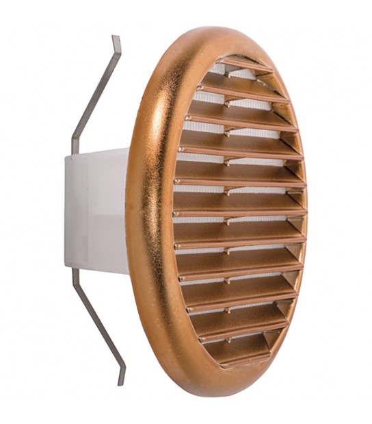 Griglia Di Aereazione Circolare Universale Ramata D.145 Per Foro D.80/125 Mm