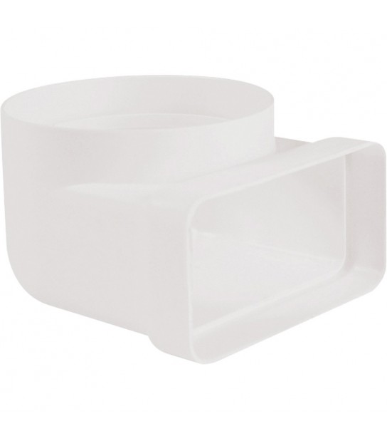 Gomito 90° Tondo-Rettangolare Per Canali Di Aereazione D.100 - 55X110 Mm