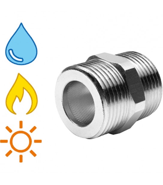 Niples M/M Per Tubo Csst In Ottone Nichelato 1/2 - 1/2