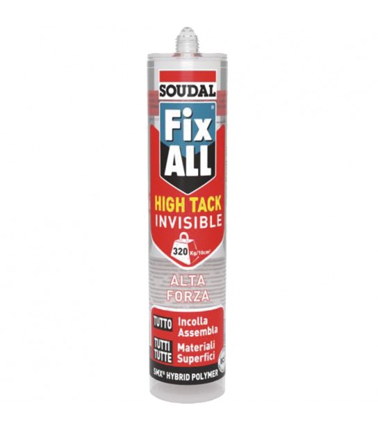 Adesivo Sigillante Fix All High-Tack Invisibile Soudal 290 Ml - Trasparente