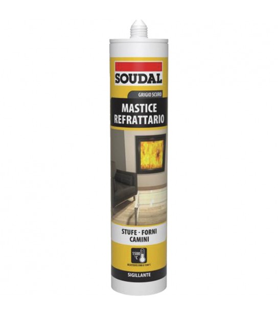 Mastice Refrattario Per Stufe, Forni E Camini Soudal 290 Ml - Grigio Scuro