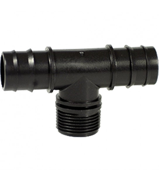 Tee Filettato Maschio Portagomma Tubi In Pe D.20 X 3/4 X D.20