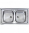 Lavello Inox Ad Incasso 2 Vasche Mondial 86X50 Cm