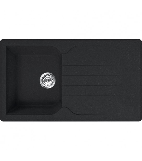 Lavello Sintetico 1 Vasca Con Gocciolatoio Incasso Colorado Nero 86X50 Cm