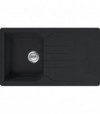 Lavello Sintetico 1 Vasca Con Gocciolatoio Incasso Colorado Nero 86X50 Cm