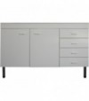 Mobile Sottolavello Bianco Con 4 Cassetti Per Lavello Inox 120X50 Cm - Dx