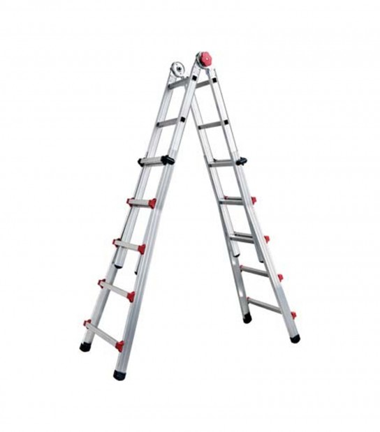 Scala Telescopica Profi Auto Sicos Alluminio H.Cm 112/390 Pioli 4+4