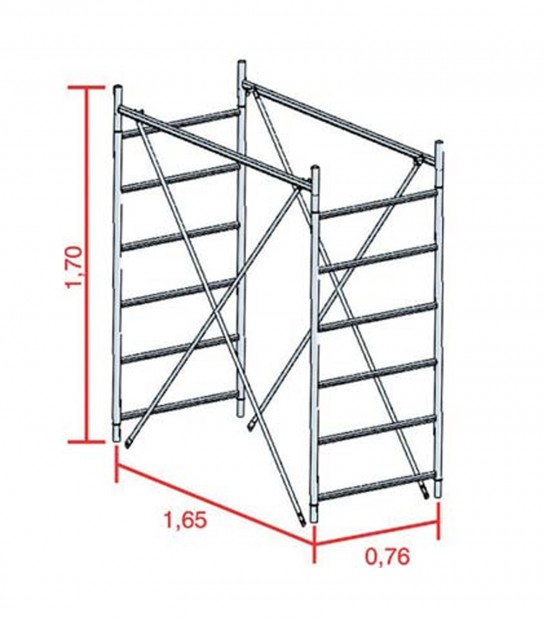 Alzata per Trabattello Grim Eu 75 Marchetti Cm 165X76 H. Cm 170