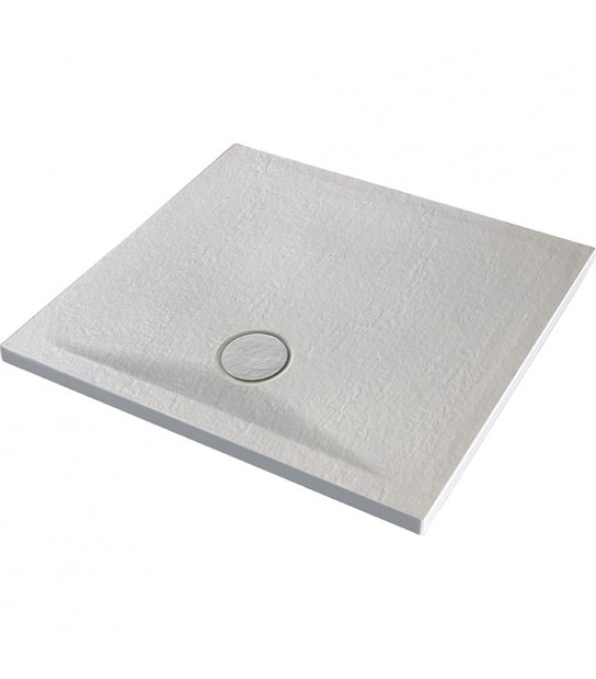 Piatto Doccia Quadrato Pietraceramica H.4 Gesso 80 X 80 Cm