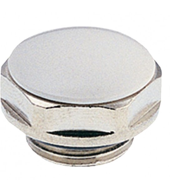 Tappo Cieco In Ottone Cromato E Cappuccio Bianco Con Tenuta O-Ring 3/8