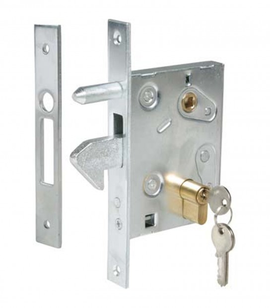 Serratura Cancello Infilare A Gancio 447 Ibfm B.Q Zinc F.Mm 25 C.Sagom M1+Q8 E.Mm 60