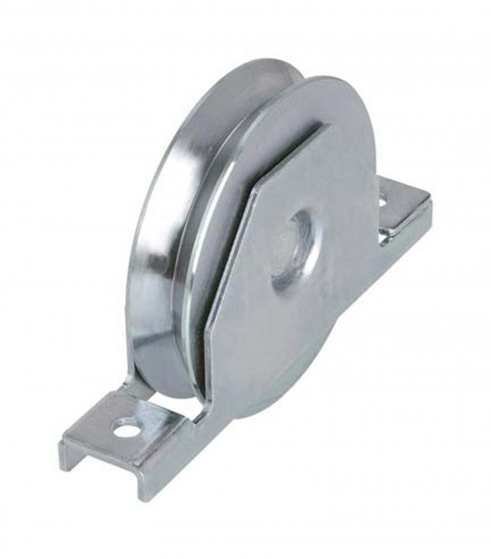 Ruota Cancello A Saldare Gola V 427 Combi Zincata Supporto Interno + Cuscinetto Mm 120