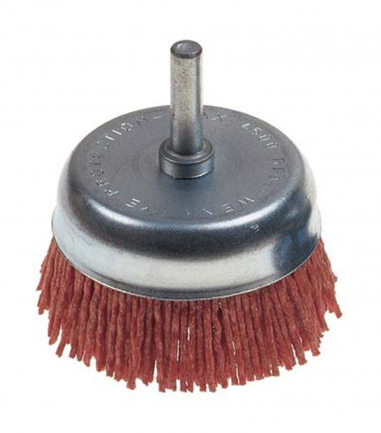 Spazzola Fibra A Tazza + Gambo Pg 497.35 Mm 70 Grana 80 G.Mm 6