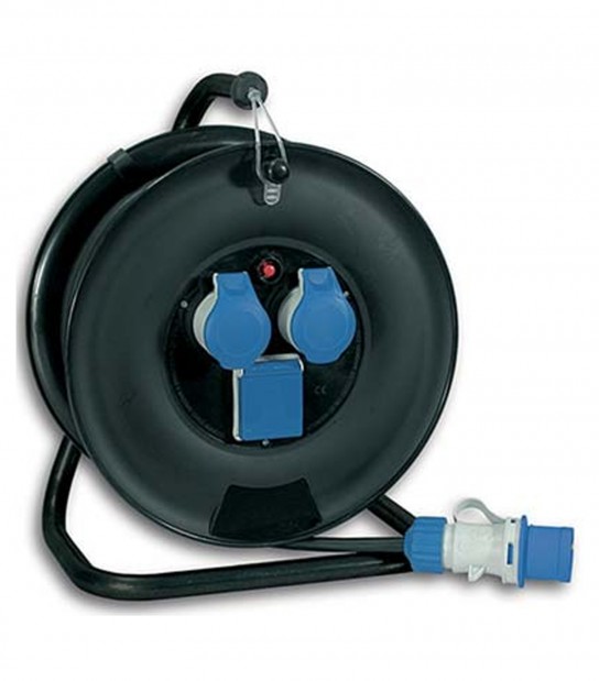 Avvolgicavo Industriale Blu Ip44 Fme 2P+T 16A X2 N°Xmmq 3X2,5 Mt 30