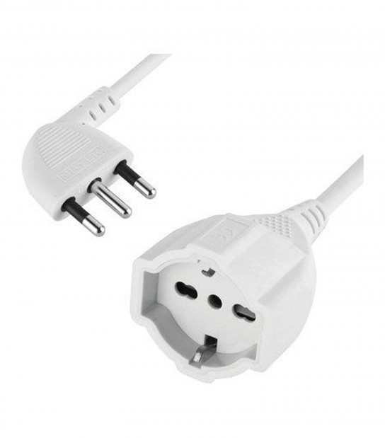 Prolunga Lineare 461 Electraline Bianco 2P+T 16A Bipasso Schuko N°Xmmq 3X1.5 Mt 5