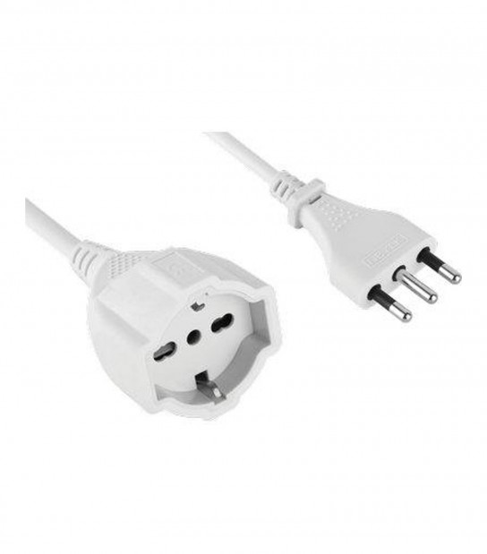 Prolunga Lineare 46126 Electraline Bianco 2P+T 16A Bipasso Schuko N°Xmmq 3X1.5 Mt 10