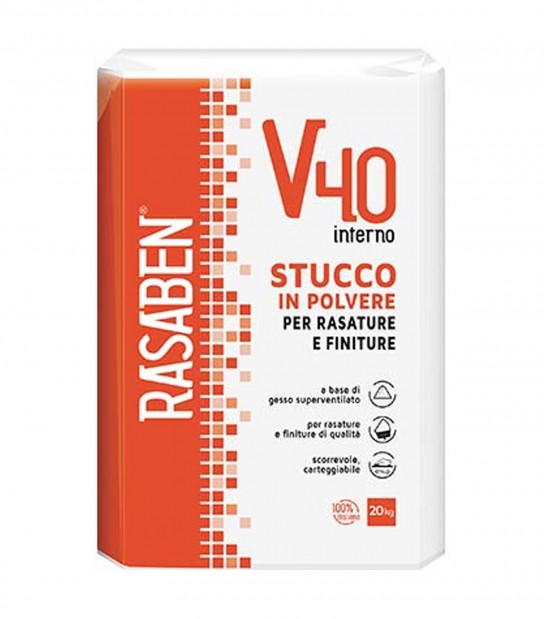 Stucco Polvere Interno V40 K2 Rasaben Kg 20