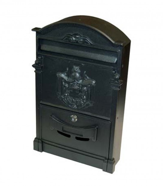 Cassetta Posta Regia Domus Alluminio Pressofuso Nero Mm 260X90 H.Mm 410