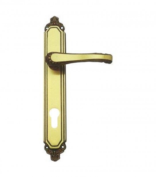 Maniglia Export Placca Foro Sagomato Ottone Bronzata Sfumata Q8 I.Mm 90