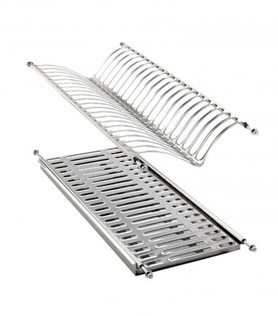 Scolapiatti Scolabicchieri Acciaio Inox Con Vaschetta L.Cm 90