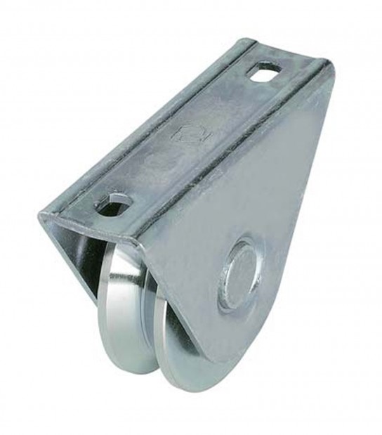 Ruota Cancello A Saldare Gola V 412 Combi Zincata Supporto A Cavallotto Mm 60