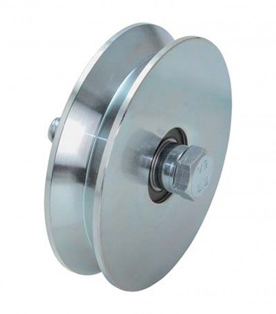 Ruota Cancello A Fissare Gola V 407 Combi Zincata + Doppio Cuscinetto Mm 120