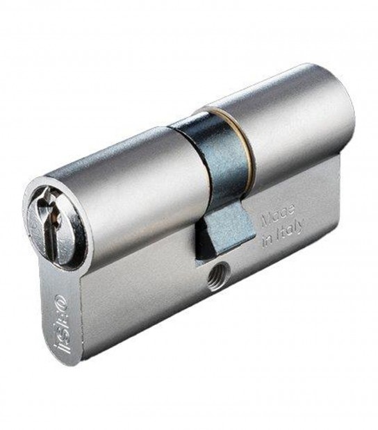 Cilindro Sagomato 82099 Iseo Ottone Nichelato Chiavi 3 Camma Din Mm 56 28+28