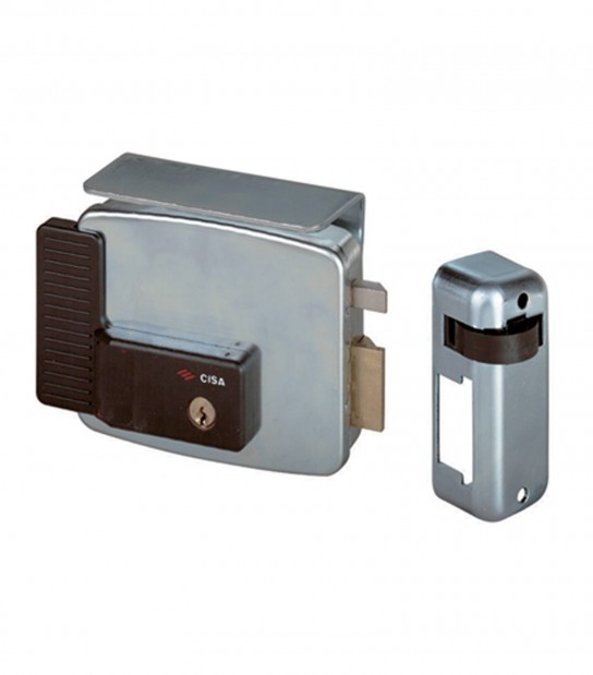 Serratura Metallo Applicare Elettrica 11721 Cisa Zincata C.Tondo Fisso+Scr+Tett E.Mm 50 Dx