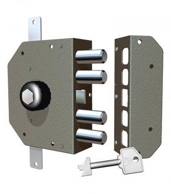 Serratura Legno Applicare 3250P Cr C.Pompa M4+Pomolo Tripl+Scr E.Mm 60 Dx