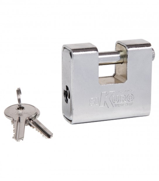 Lucchetto Antiscasso Corazzato Sk Ilsa Sk80 Ottone Acciaio Cromato Chiavi 2 Mm 81