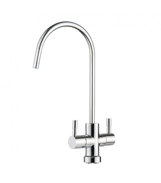 210 Rubinetto di prelievo 2 vie per depuratori 1/4" Cromo