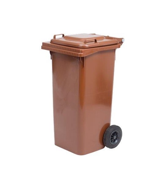 Bidone Immondizia Green 240 + Ruote Ics Marrone Lt 240 Cm 72X58 H.Cm 106