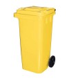 Bidone Immondizia Green 120 + Ruote Ics Giallo Lt 120 Cm 55X50 H.Cm 94