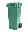 Bidone Immondizia Domus 120 + Ruote Pe Verde Lt 120 Cm 51X46 H.Cm 100 + Polieco