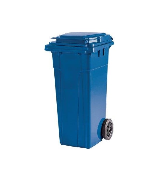 Bidone Immondizia Domus 120 + Ruote Pe Azzurro Lt 120 Cm 51X46 H.Cm 100 + Polieco