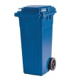 Bidone Immondizia Domus 120 + Ruote Pe Azzurro Lt 120 Cm 51X46 H.Cm 100 + Polieco