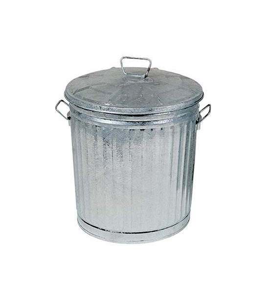 Bidone Immondizia Acciaio Domus Galvanizzato Lt 62 Cm 42X37 H.Cm 46