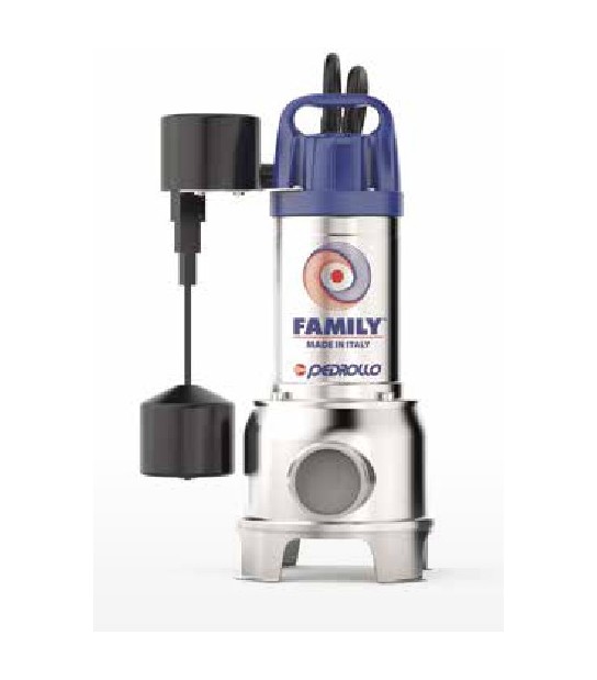 Elettropompa Sommergibile per Acque Sporche HP 0.70 220V 250L FAMILY-GM