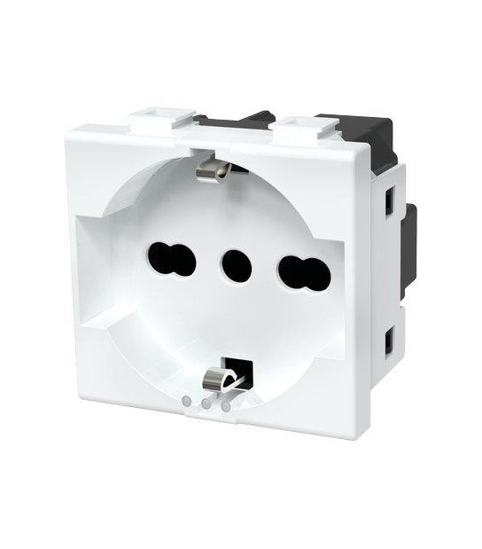 Aigostar Presa Schuko + Sicurezza Abm Bianco Volt 250 A 10/16 2P+T