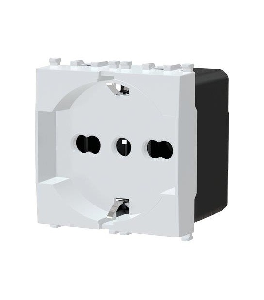 Aigostar Presa Schuko + Sicurezza Avp Bianco Volt 250 A 10/16 2P+T