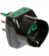Fanton Adattatore Triplo 16A-16A+Schuko Fme Nero 2P+T
